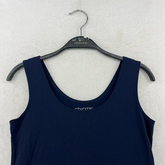 Chico's Tank Top Womens Sz S Navy Blue Pullover Sleeveless Scoop Neck Activewear - Picture 5 of 11
